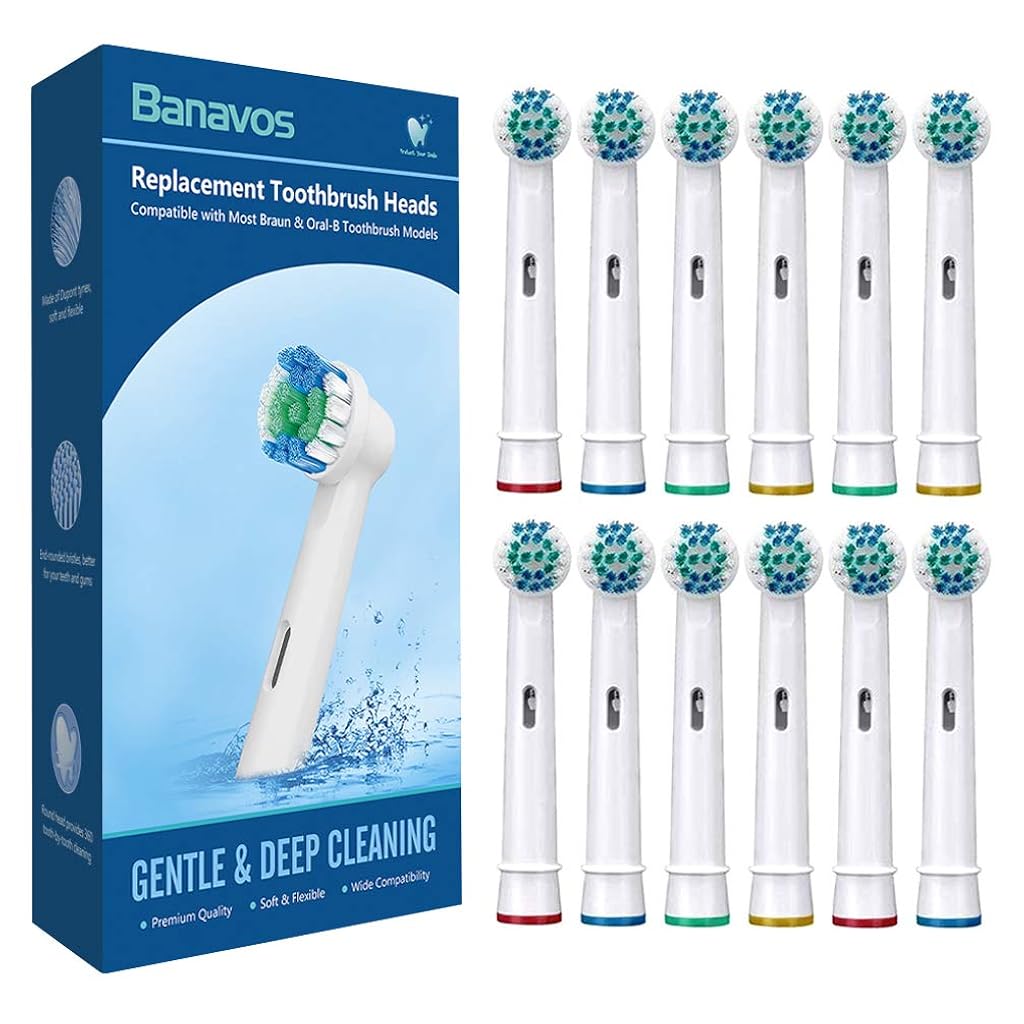 HANNEA® Replacement Toothbrush Heads Precision Clean Brush Refills for Braun Oral-B Electric Rechargeable Toothbrushes Pack of 12 2 PCS