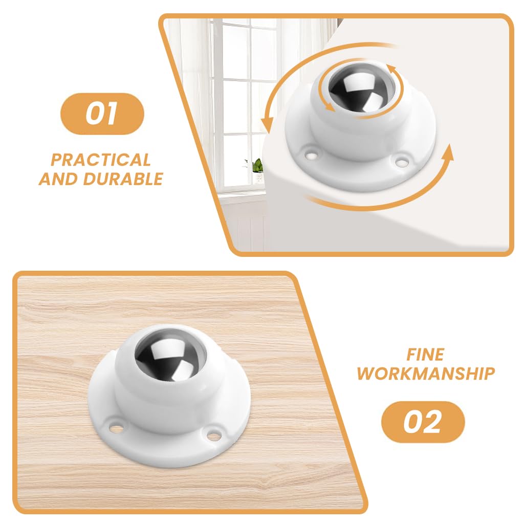HASTHIP Caster Wheels for Furniture and Small Appliances featuring 360° Swivel | 4pcs Self Adhesive Design with 200kg Capacity and White Finish
