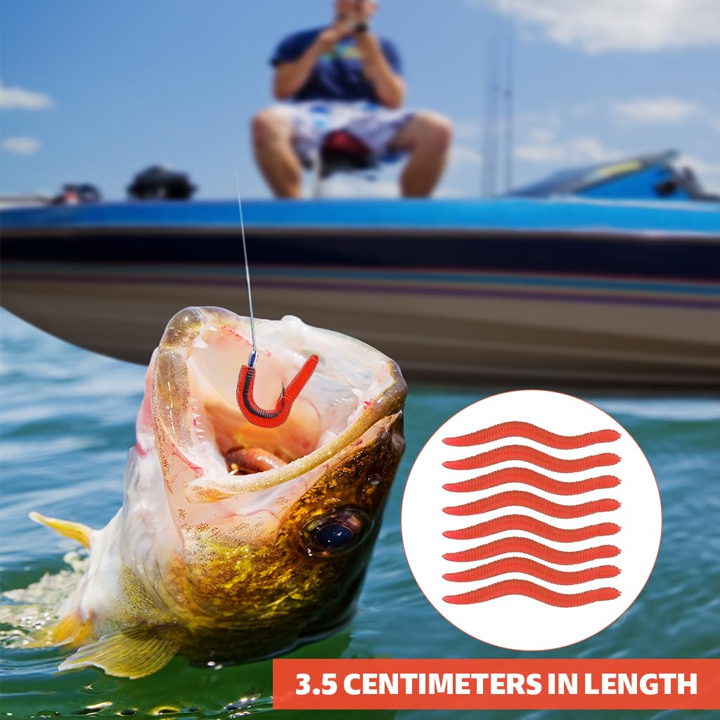 Proberos Fishing Bait for Freshwater and Saltwater featuring 200 pcs 3.5 cm Soft Realistic Worms