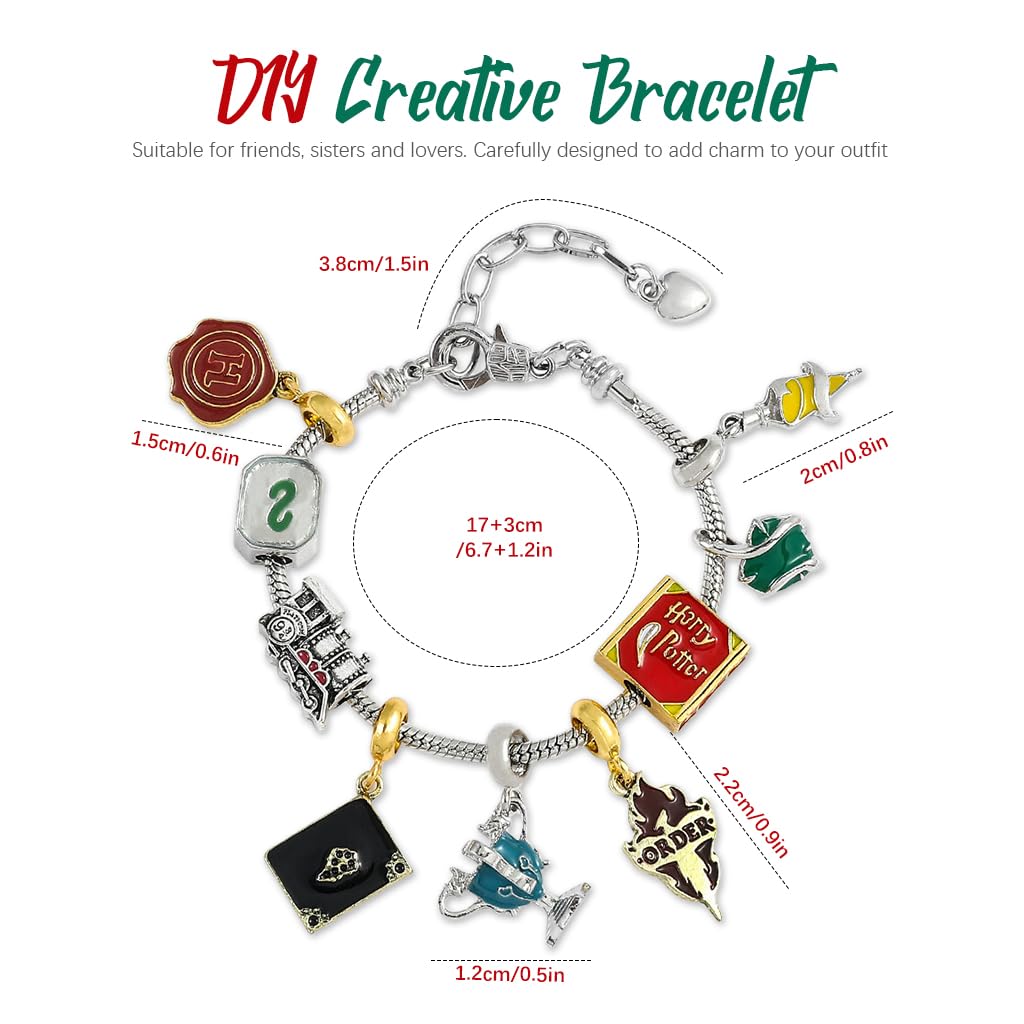 SANNIDHI Bracelets for Kids with 9 Magic Charms featuring Adjustable 6.69 in Zinc Alloy Design | Ideal Gift for Fans