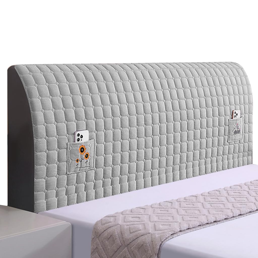 Supvox Stretch Headboard Cover 62.9x25.6 in for Double Beds with Quilted Fabric & Elastic Bottom