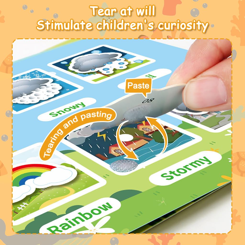 SNOWIE SOFT Busy Board for Toddlers 1-3 with 4 Montessori Books and Sticker Activities | Early Learning Toys