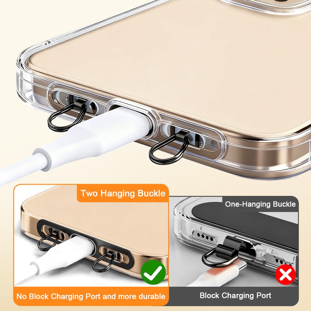 ZORBES Metal Phone Tether Tab for Cell Phones with Dual Hook and 0.4mm Stainless Steel | Prevents Falling and Loss