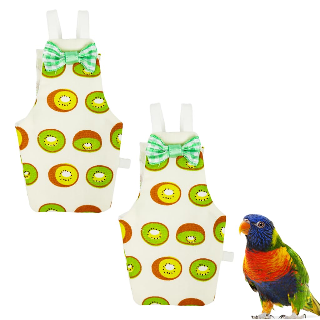 ZIBUYU Bird Flight Suit for Parrots with Waterproof Layer and Adjustable Straps | 2-Piece Kiwi Design