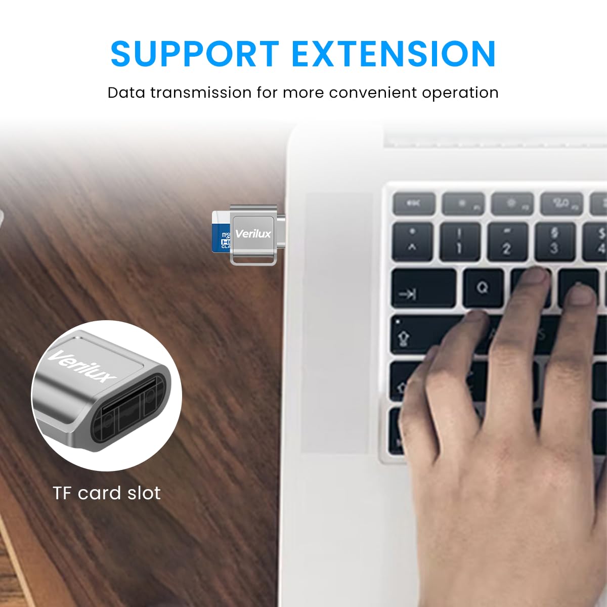 Zeitel TF Card Reader for OTG Phones featuring 480 Mbps Transfer Speed and Keychain Design