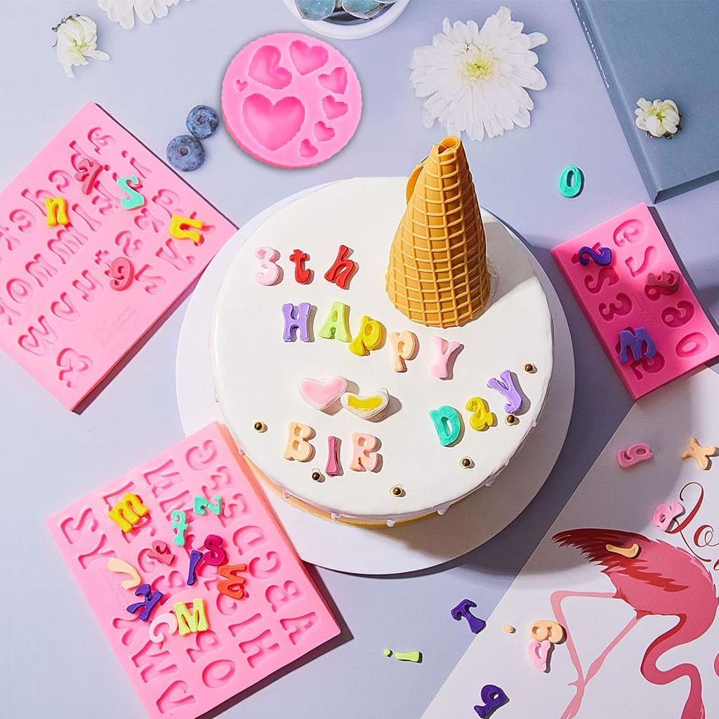 Supvox Silicone Molds Set for Baking and Resin Art with 5 Pieces | Food Grade Pink Design