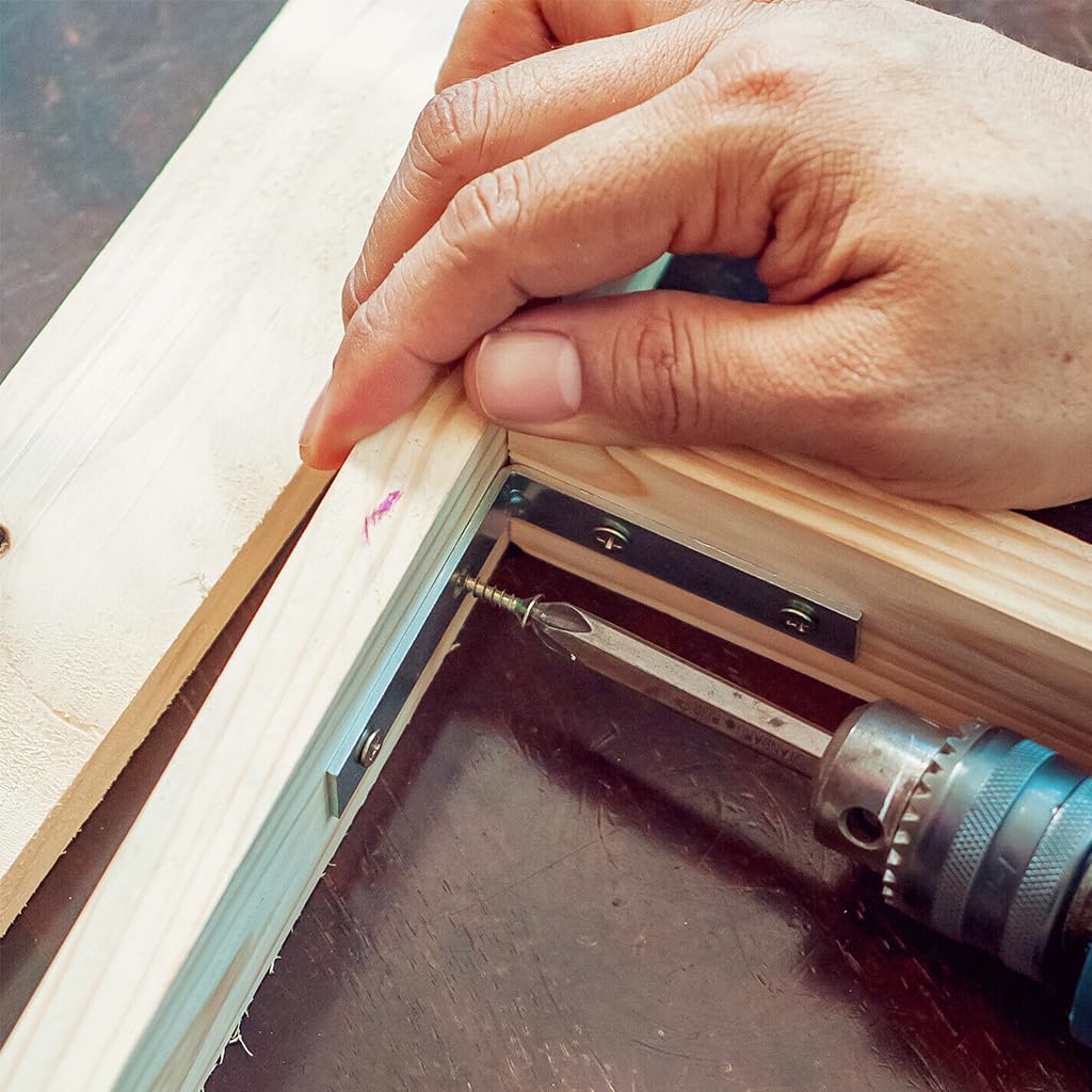 Serplex Metal Shelf Brackets for Wall and Wardrobe Shelves with 5 Screw Holes | 24Pcs Galvanized Steel 4cm Right Angle Supports