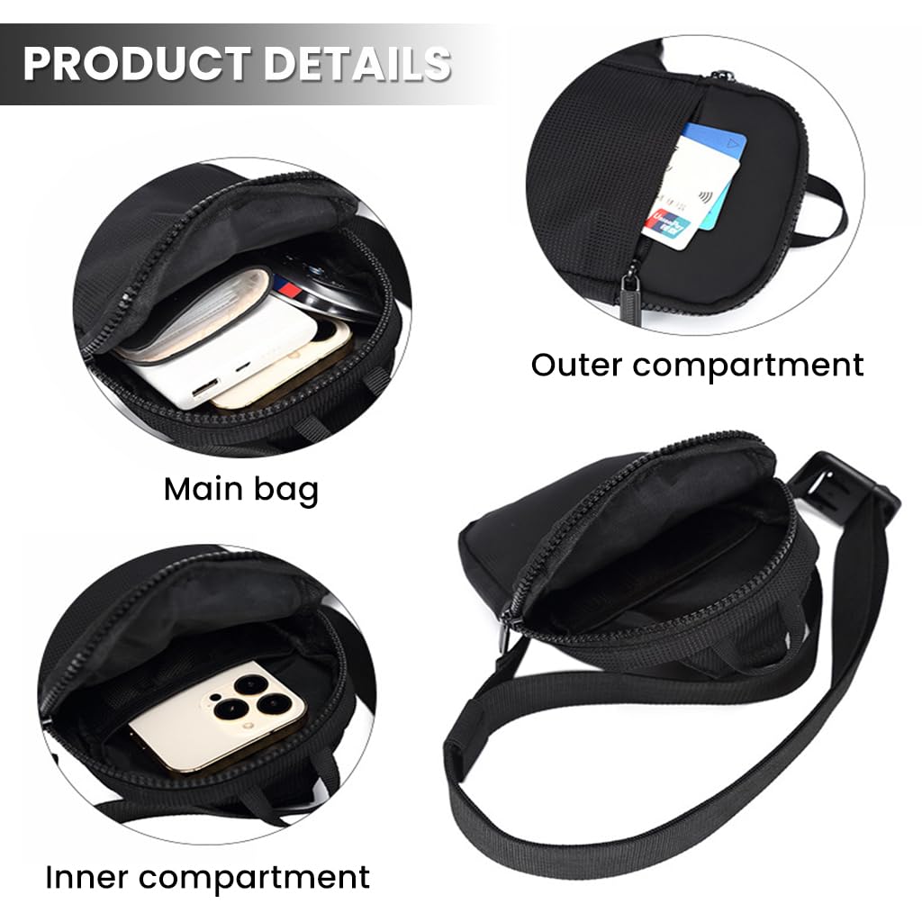 GUSTAVE® Mini Sling Bag for Men And Women, Small Crossbody Bags for Men Oxford Cloth Waterproof Lightweight Side Bag for Outdoors Traveling Casual (5.1