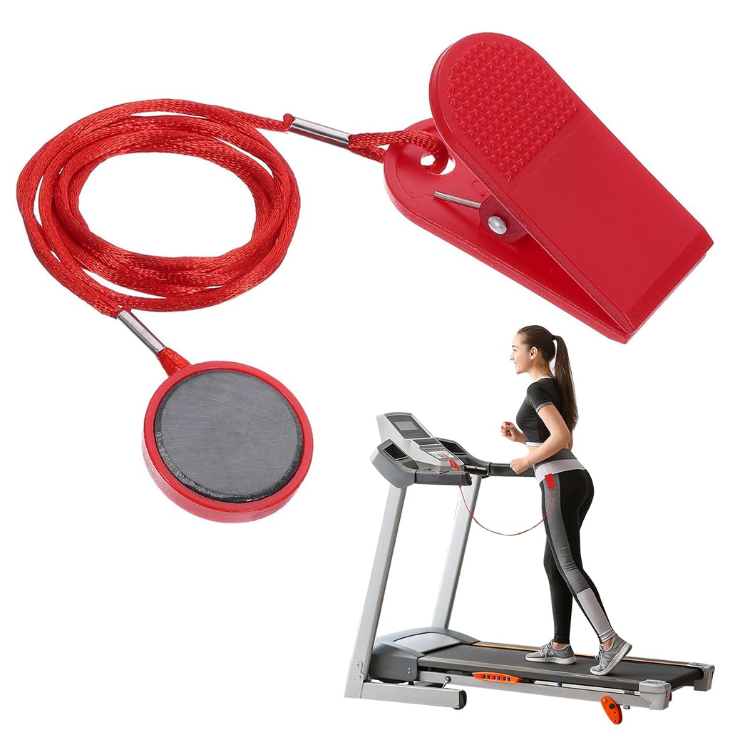 Proberos Treadmill Safety Magnet Key for Gym and Home Fitness | 3.2 cm PVC Clip Red