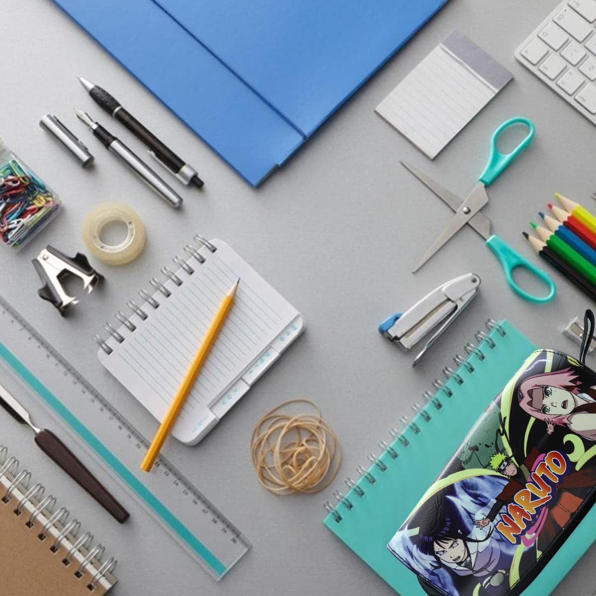 FANCYKU Na ruto Pencil Case for Students with Dual Layer Storage and PU Cover | Anime Gift