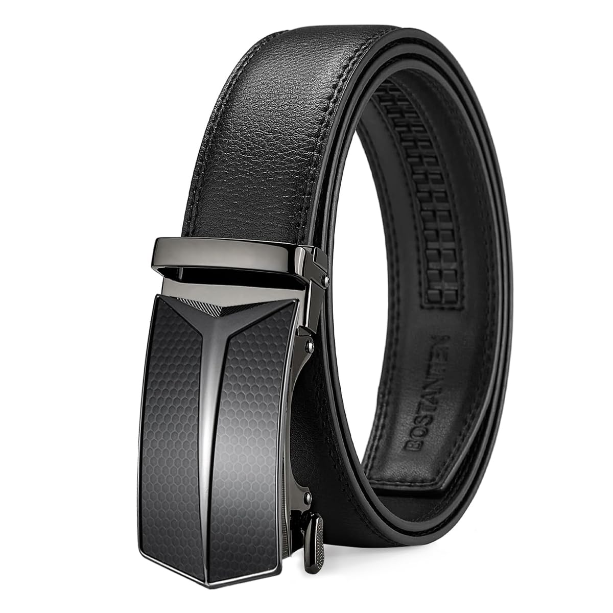 GUSTAVE® Men's Belt Genuine Leather Slide Ratchet Belt with Automatic Buckle