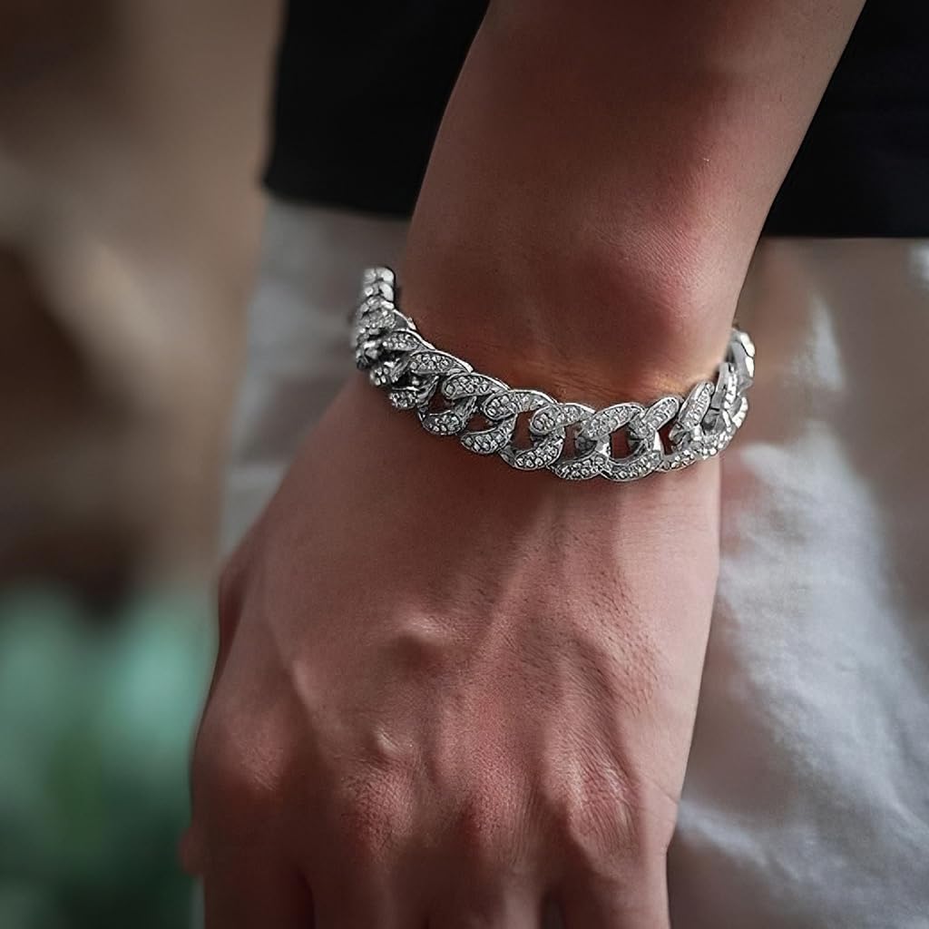 Zibuyu Layered Men Chain Bracelet for Casual and Formal Style with Secure Clasp | Lightweight Metal Design
