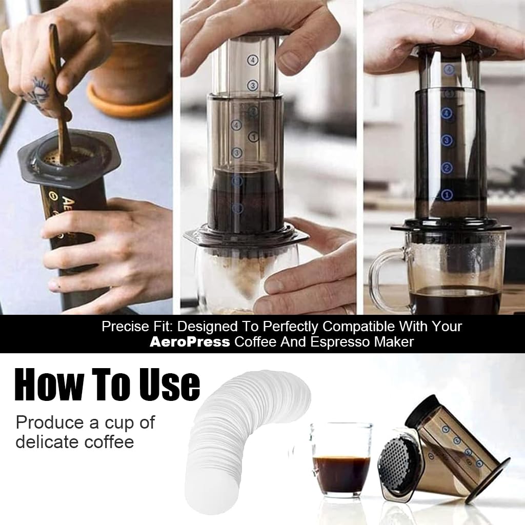 Supvox Coffee Filter Papers for Aeropress featuring 350 disposable white round filters | clean brew