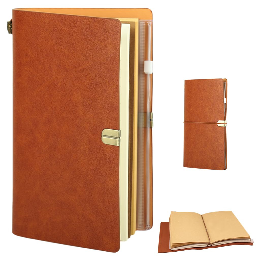 Zibuyu Leather Notebook for Writing with 240 Pages Plain Paper | 5x7 in Brown Journal