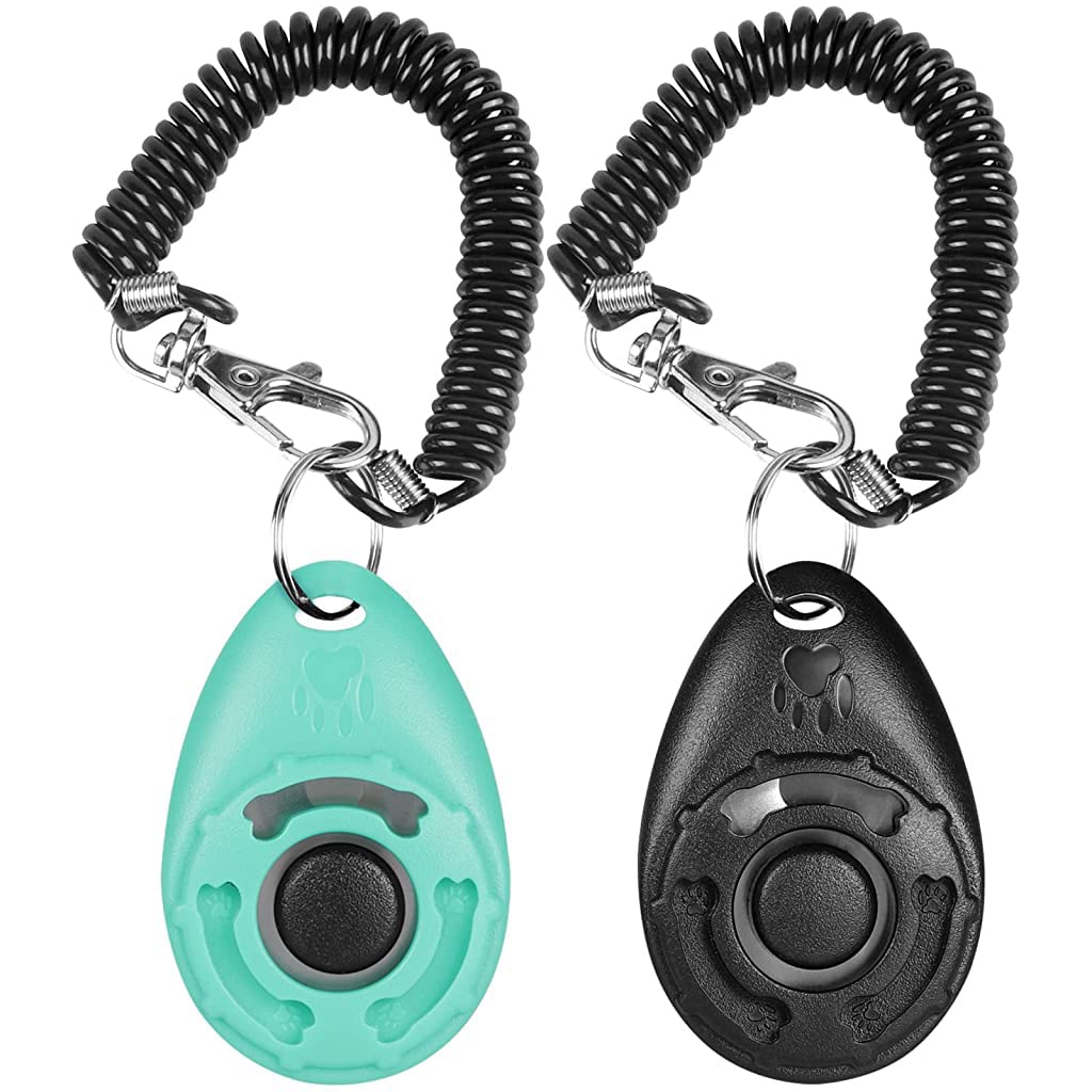 ELEPHANTBOAT Dog Training Clicker Set for Behavioral Training with Wrist Strap 6×4×1.7cm | ABS Material