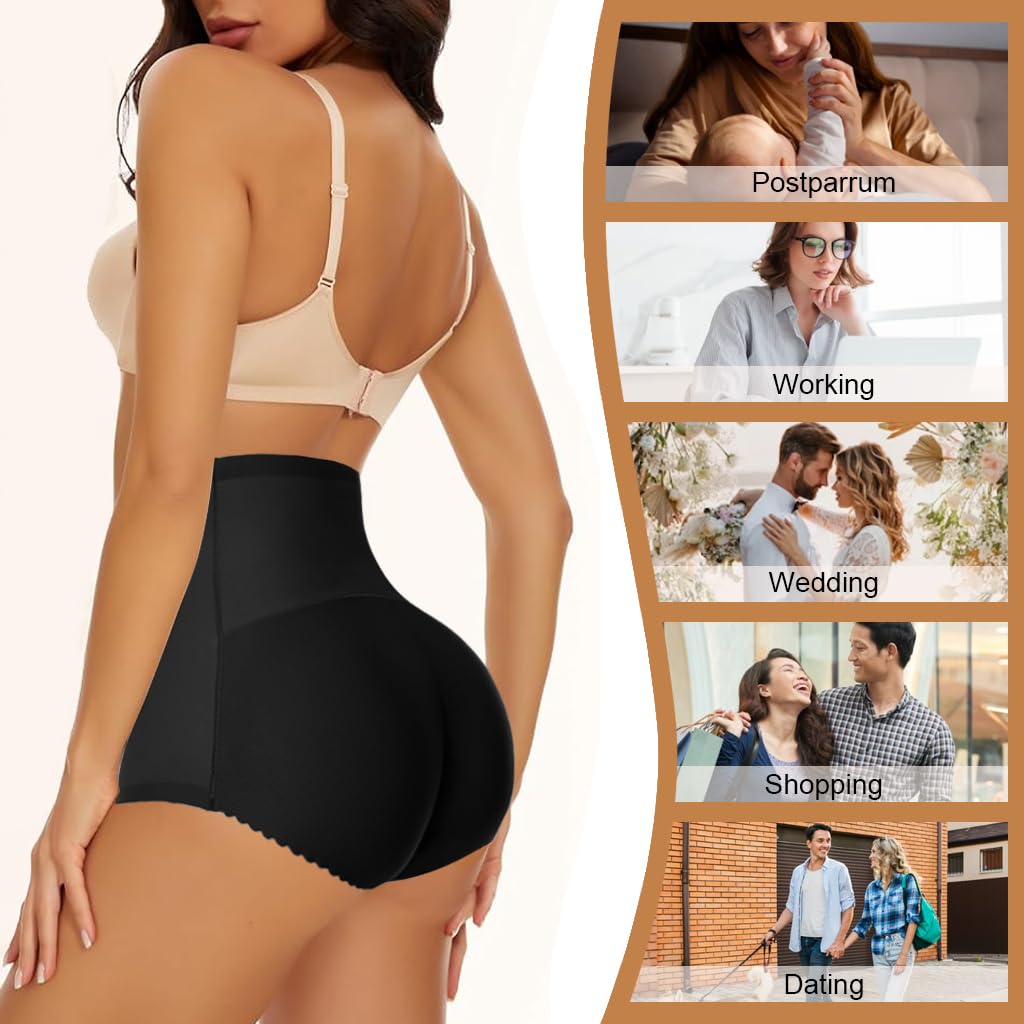 PALAY Butt Lifter Padded Underwear for Women with 3D Hip Pads and High Waist Tummy Control | Seamless Shapewear for Everyday Confidence