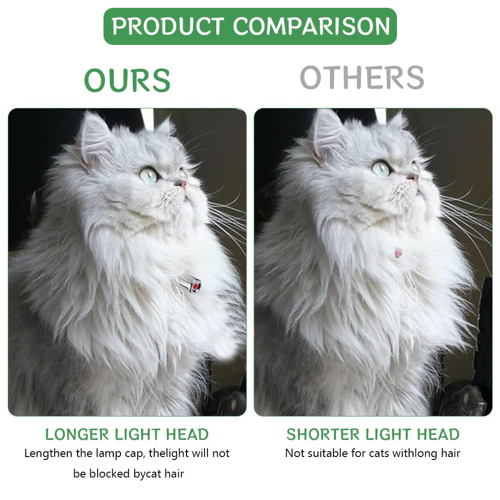 Qpets Cat Collar Laser Pointer for Interactive Play with Dual Laser Modes and USB Rechargeable Silicone Design