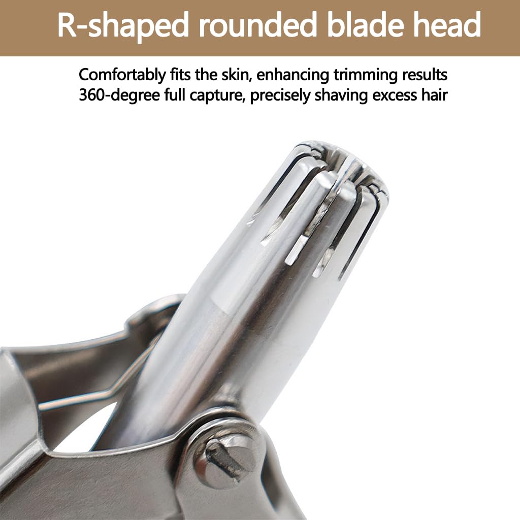 ZIBUYU Nose Hair Trimmer for Men and Women with 360° Rounded 12-Blade Cutter | Stainless Steel Manual Grooming Tool