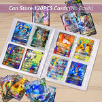 PATPAT® Poke-mon Binder, Trading Cards Collector Album for 120 Poke-mon Cards Cartoon Prints Bag Poke-mon Cards Binder Poke-mon Collection Cards Pack Bag Gift for Kids Boys Girls-Mewtwo (No Cards)