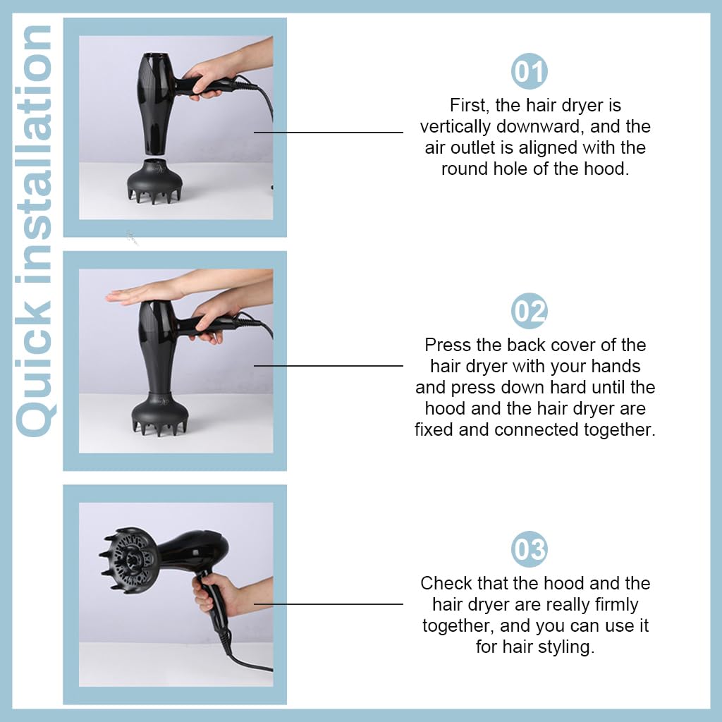 MAYCREATE Orchid Hair Diffuser Attachment for Curly Hair with 4.35–4.65 cm Universal Fit