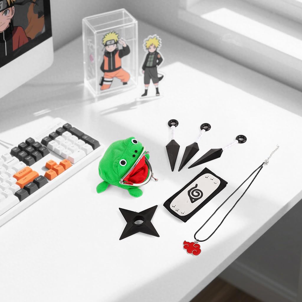 PATPAT Anime Cosplay Props Set for Fans with 7 Pieces including Kunai Necklace & Headband