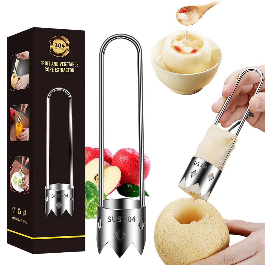 HASTHIP Bell Pepper Seed Corer for Easy Core Removal featuring Serrated Teeth and 304 Stainless Steel | 1 Pack Kitchen Tool