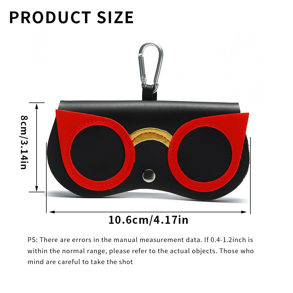 PALAY Sunglasses Case for Travel with Snap Button Closure and PU Leather Protection | Black