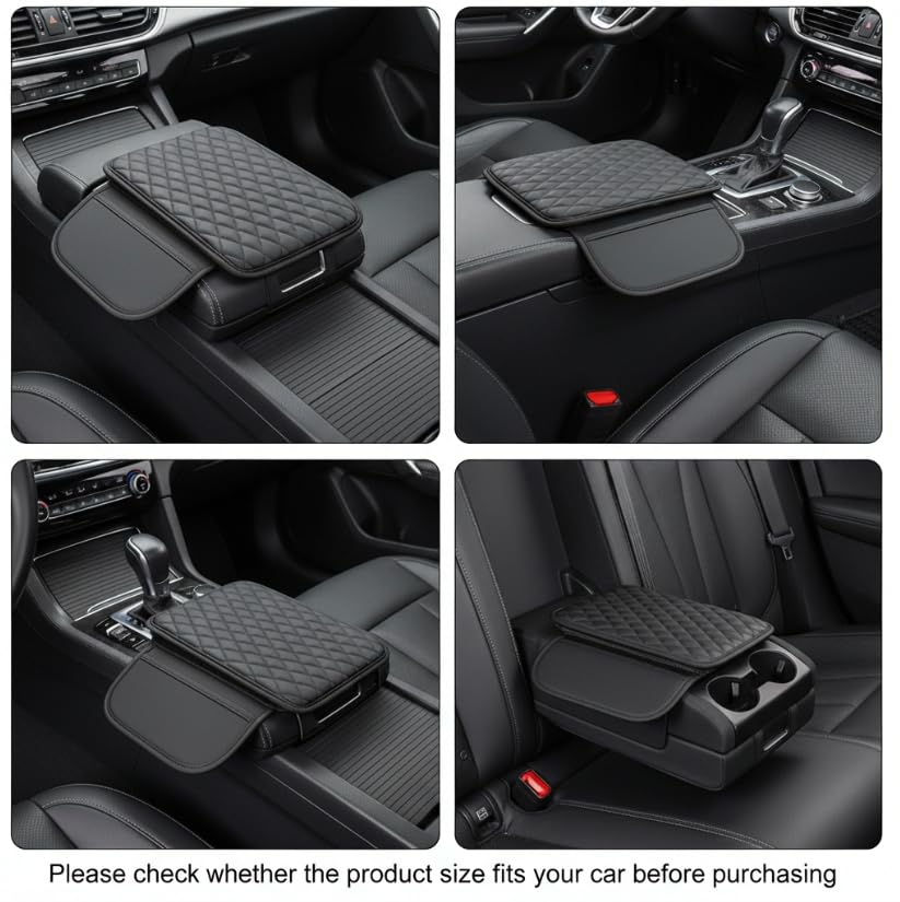 ZIBUYU Car Console Cover with 2 Storage Bags for Organized Vehicle Interior | Easy Access Design