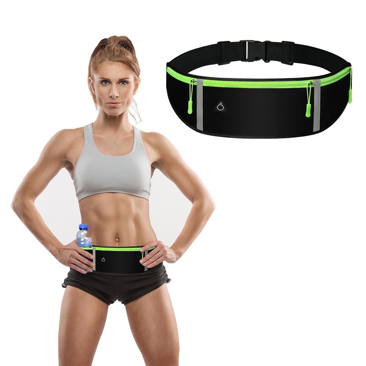 Optifit Running Belt Bag for Outdoor Workout with Cup Holder and Cable Hole | Fits 31–53 in Waist
