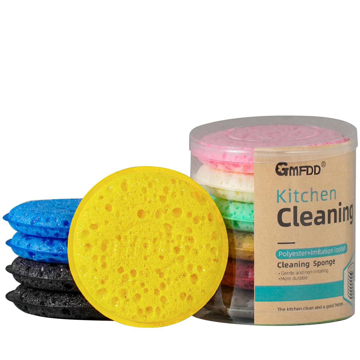 HASTHIP Kitchen Sponge Scrubber Pads for Pots and Dishes 6Pcs featuring No Mark Cleaning | Multi Color Reusable Scrubbing Pads