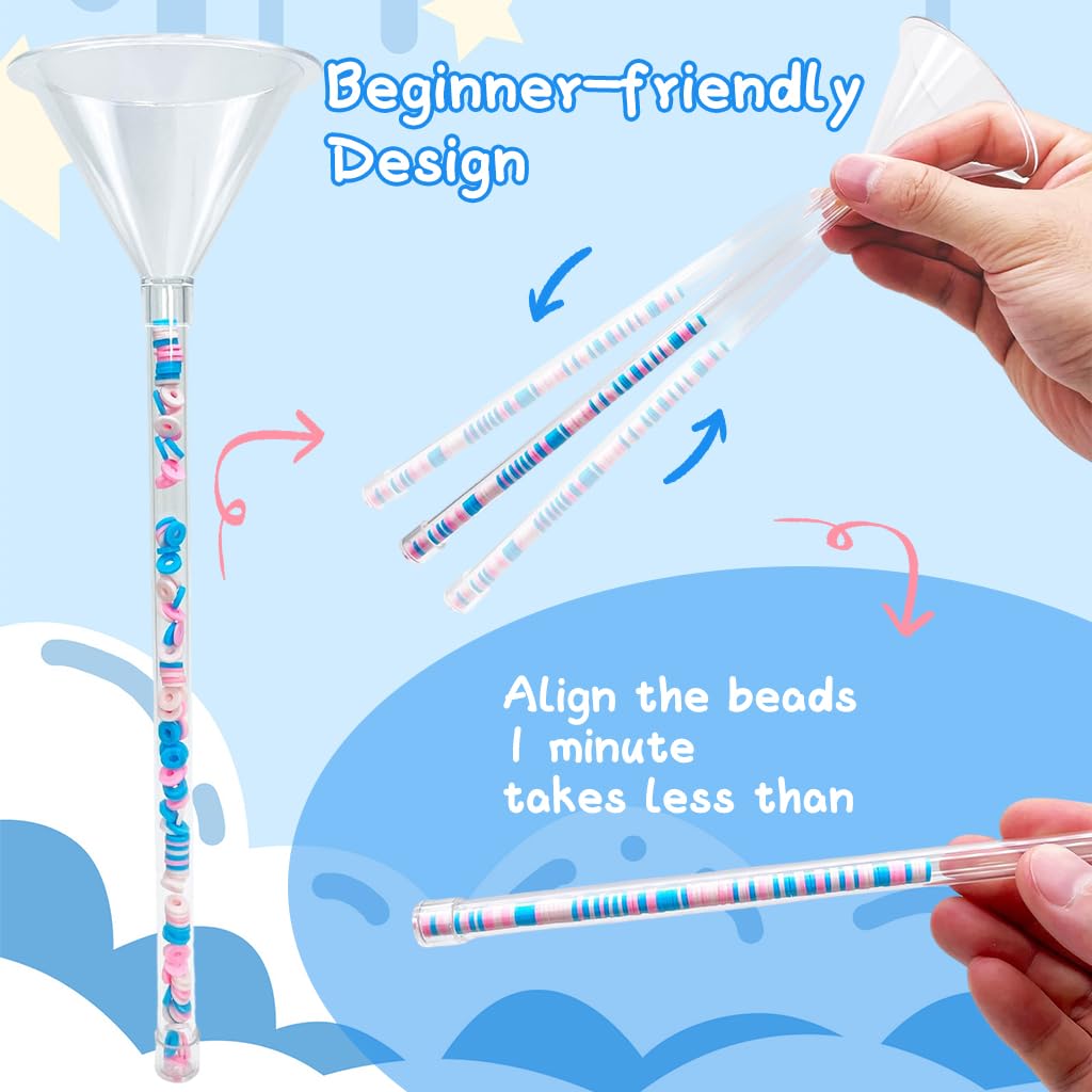 SANNIDHI Beading Tools Kit for DIY Jewelry Making with 0.4mm Crystal Line & 2 Funnels | Beginner-Friendly Craft Set