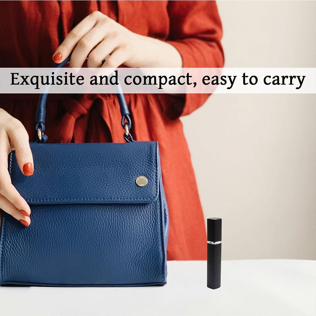 Zibuyu Travel Perfume Atomizer 12ml for Purse with Refillable Glass Spray and Metal Housing