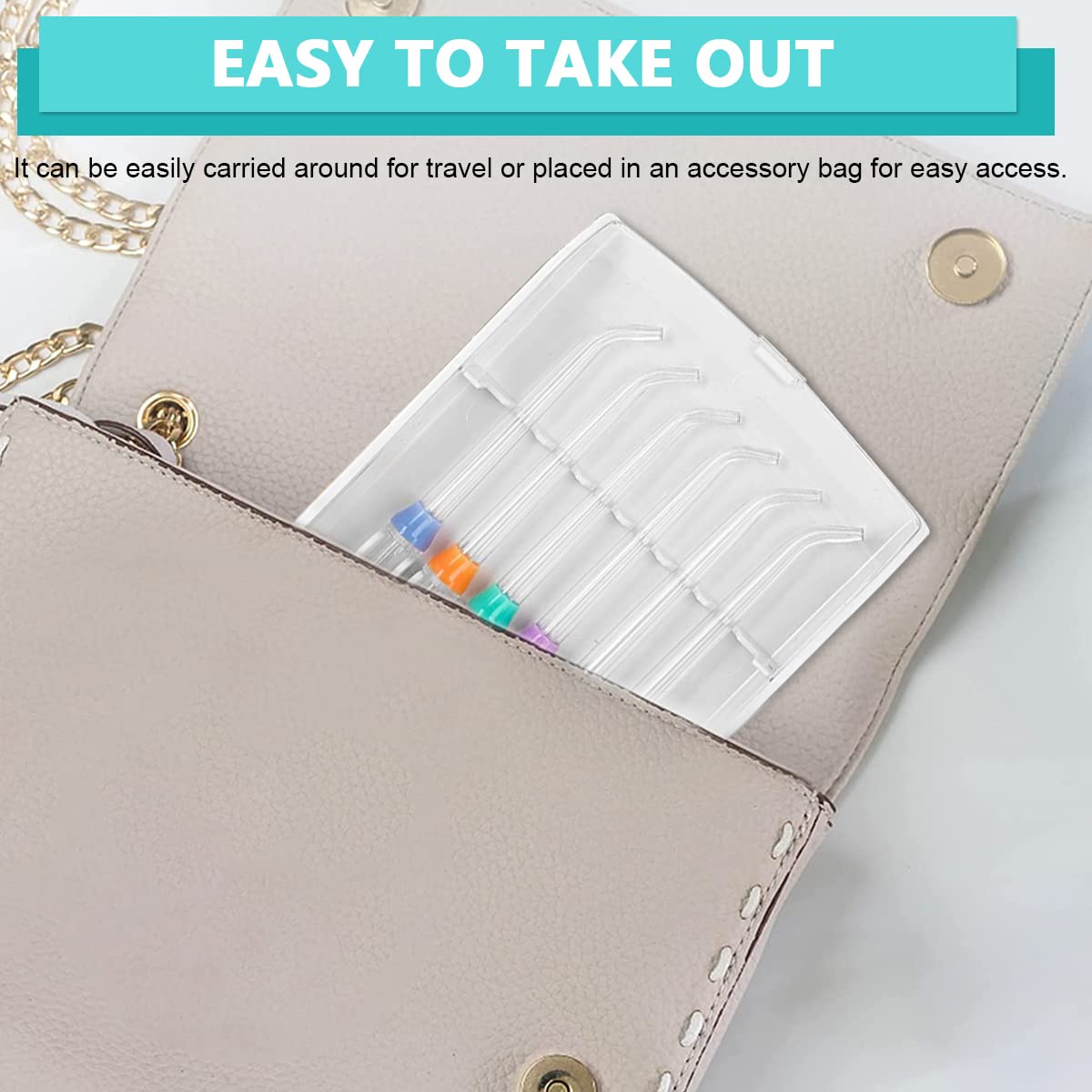 HANNEA Storage Case for Waterpik Replacement Tips with 6 Grooves 105×135×23mm | Compact Plastic Travel Organizer