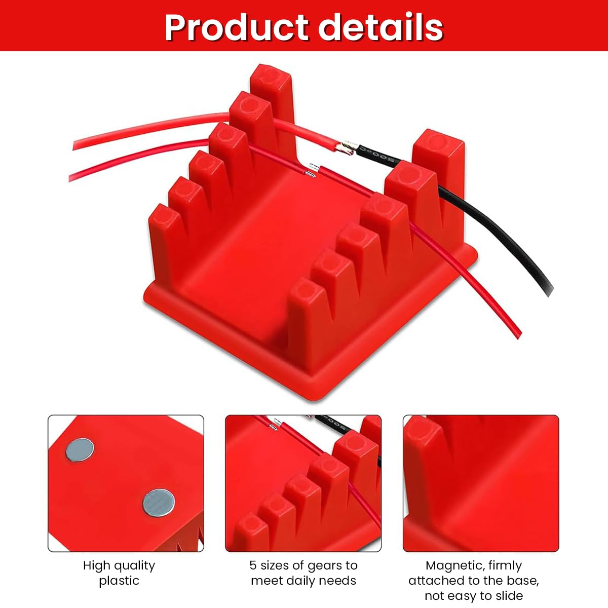Serplex Welding Soldering Station Cable Holder for 30-12AW Wire with 5 Slots Silicone Base