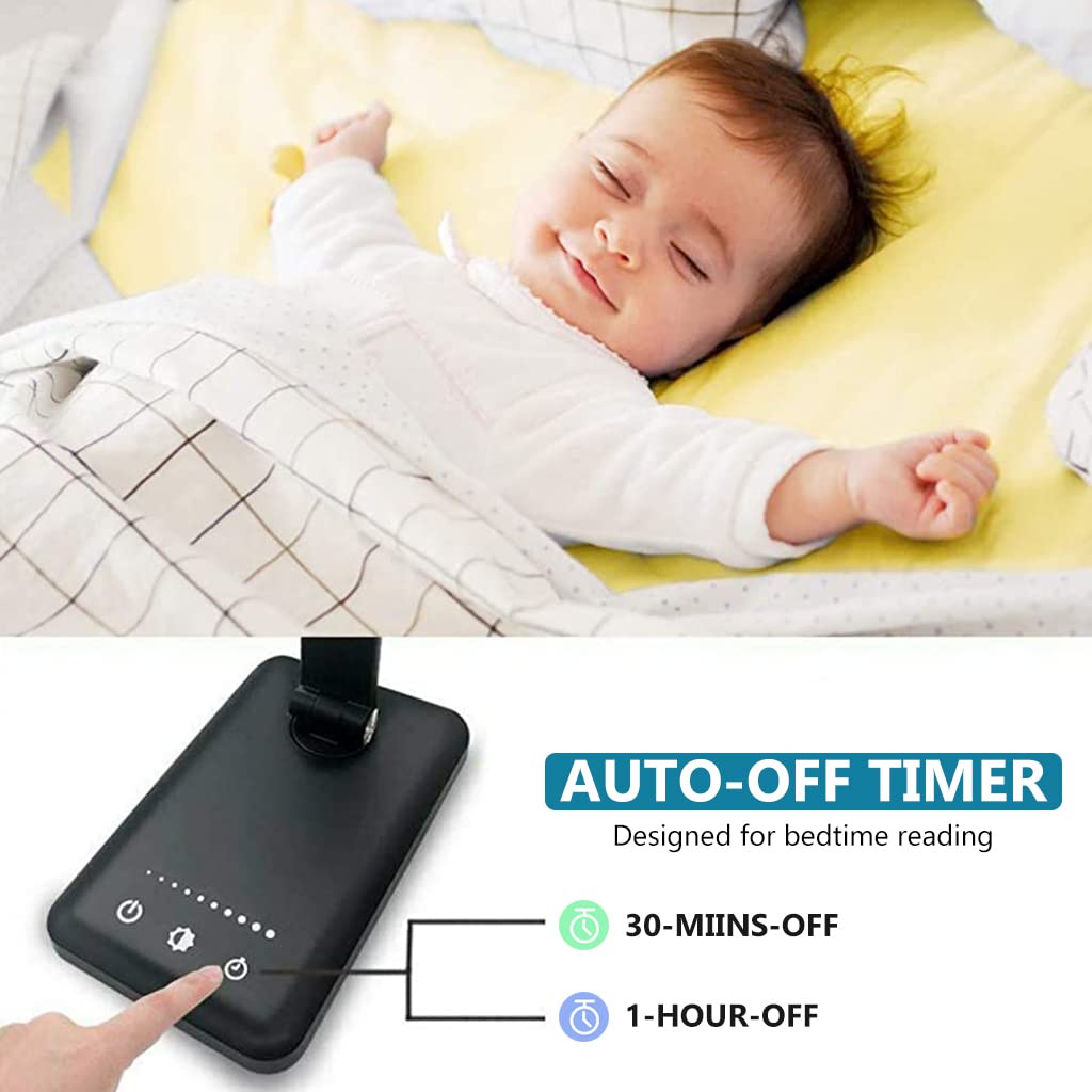 Verilux Desk Lamp for Study with 2700~6200K 5-Color Dimmable Light and Foldable Aluminum Tube | Eye-Friendly Touch Control