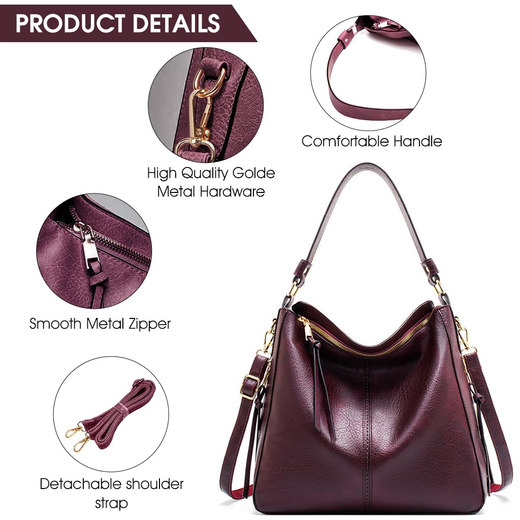 ZIBUYU® Tote Bag Stylish PU Tote Bag Women Shoulder Bag Large Crossbody Bag Sling Bag Classic Solid Color Tote Bag Handbag for Women, Purple