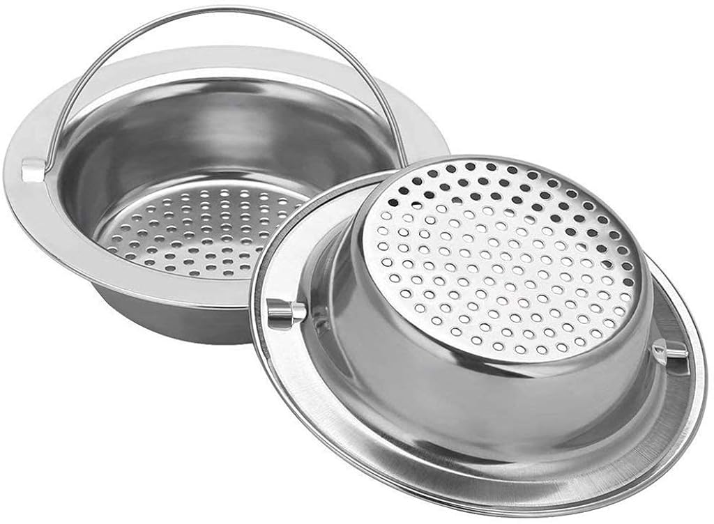 ZIBUYU® Stainless Steel Bathroom Sink Drain Filter Shower Cover Kitchen Sink Strainer Basket Catcher 1 Pack 4.33 inch