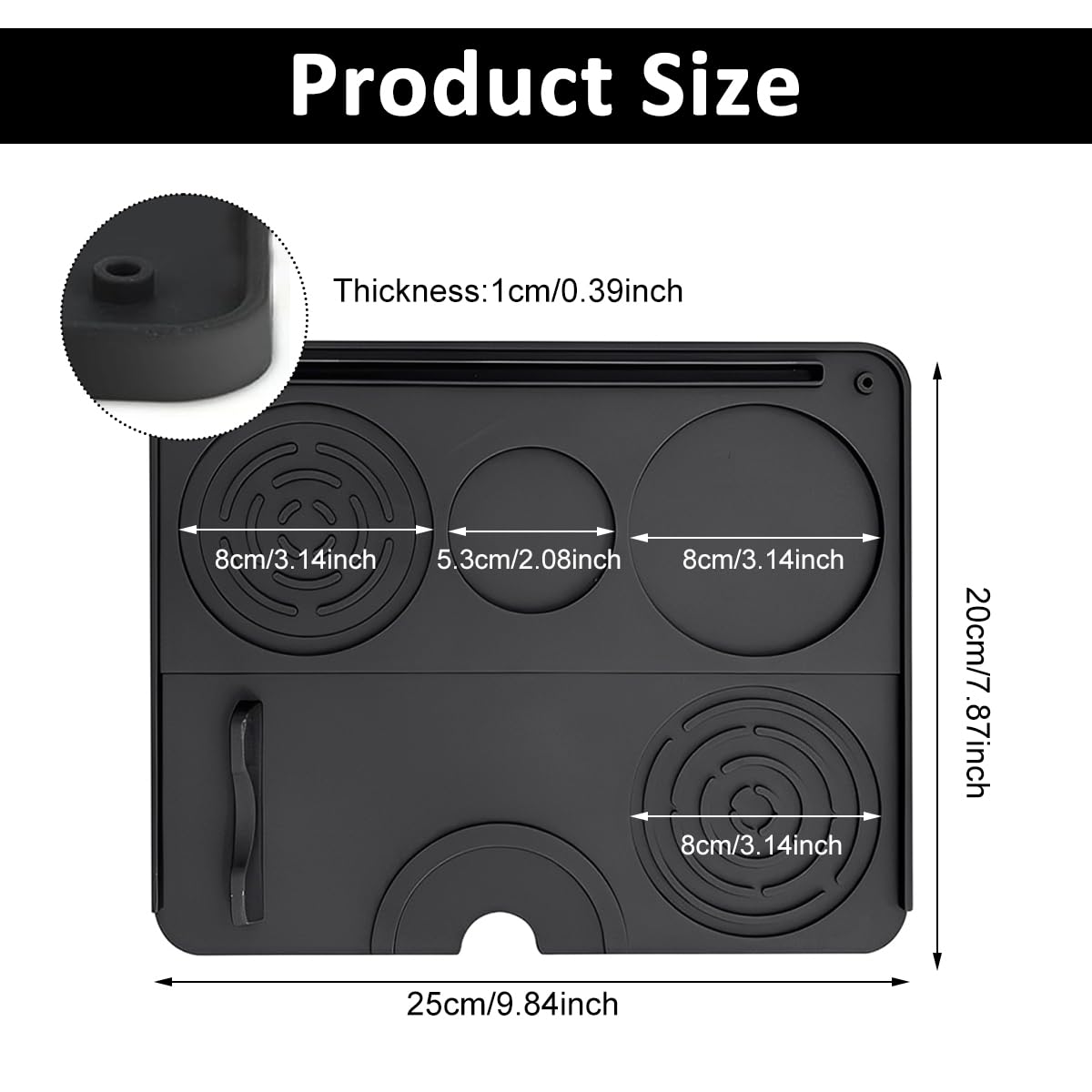 Supvox Silicone Coffee Machine Mat for Espresso and Coffee Makers 9.8x7.8 in | Non Slip Heat Resistant Countertop Protector