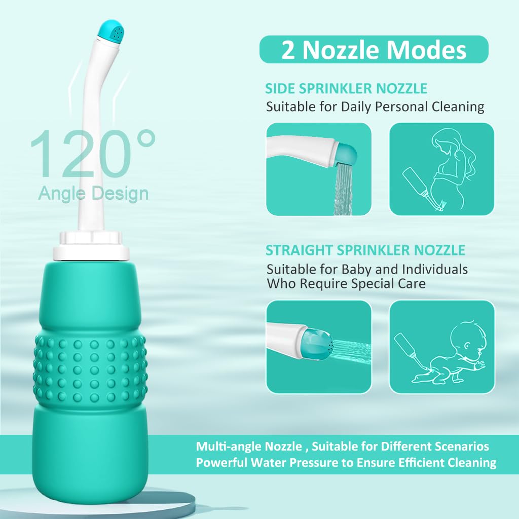 HANNEA Portable Bidet Spray for Toilet with 350ml Soft Squeeze Bottle | Travel Use