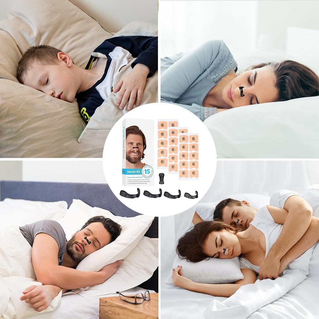 ZIBUYU Breathing Nasal Strip Kit for Snoring Relief with 15 Magnetic Patches | Improves Oxygen Intake