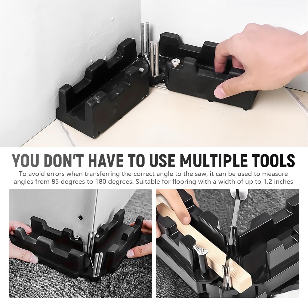 Serplex 2 in 1 Mitre Measuring and Cutting Tool for 90° Corners with Steel Pins and ABS Guide | Ideal for Baseboard and Molding Work