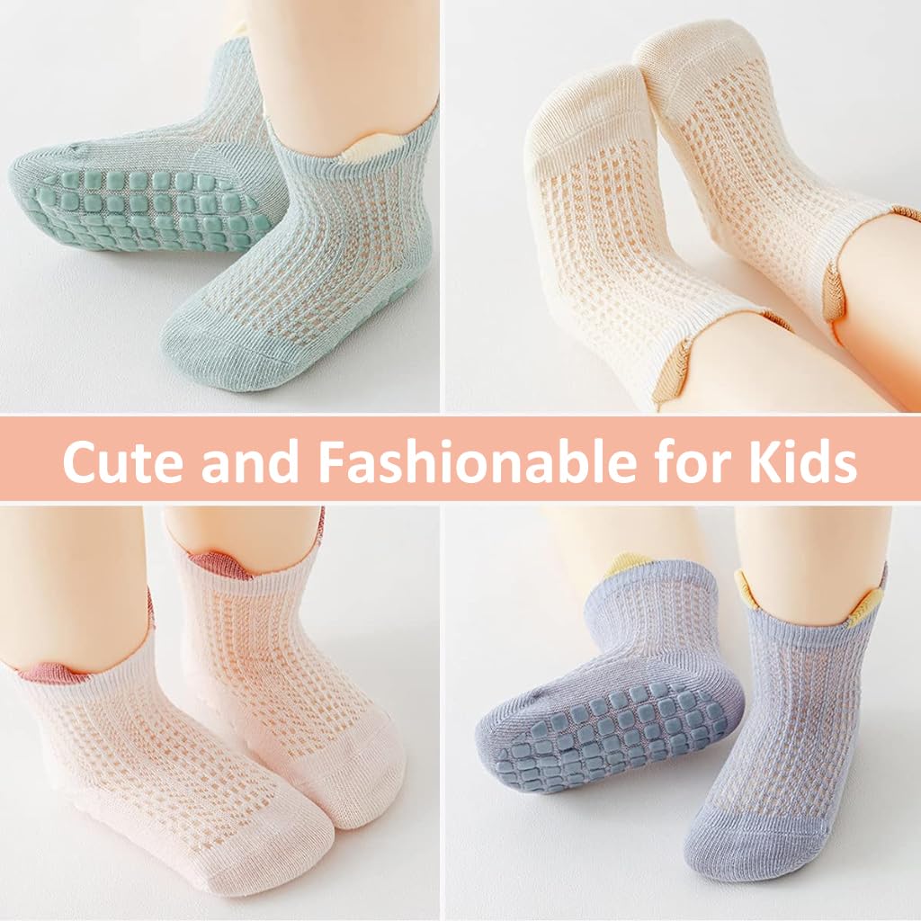 SNOWIE SOFT Baby Socks Set for 0–18 Months featuring Anti Slip Cotton Ankle Design | 6 Pairs