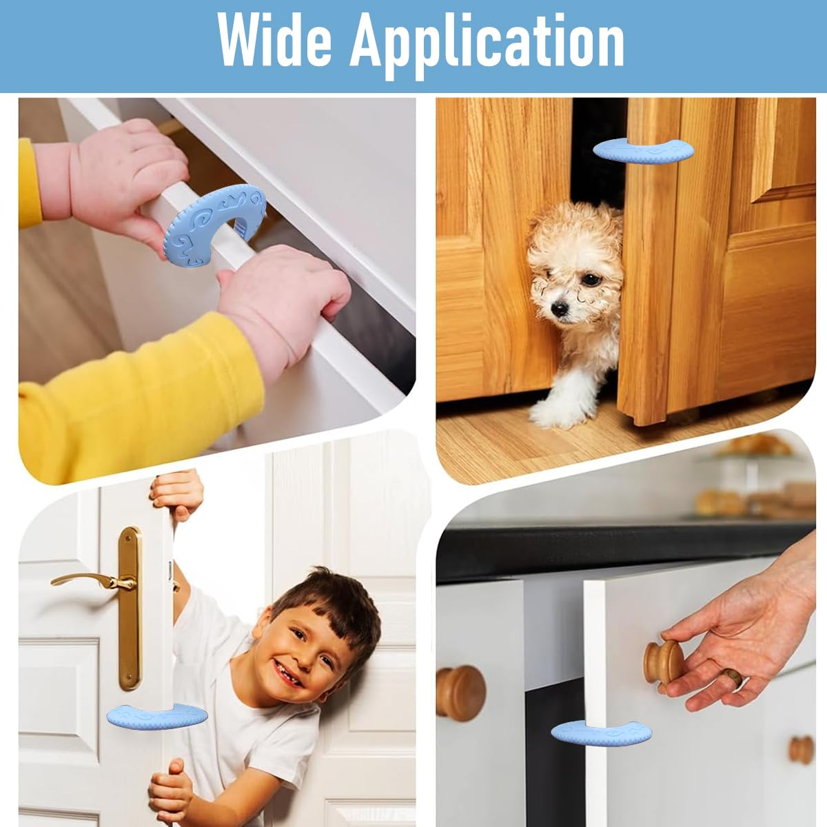 SNOWIE SOFT Silicon Door Stopper 3pcs for Baby Proofing with Cartoon Elephant Design | Wall and Knob Protection