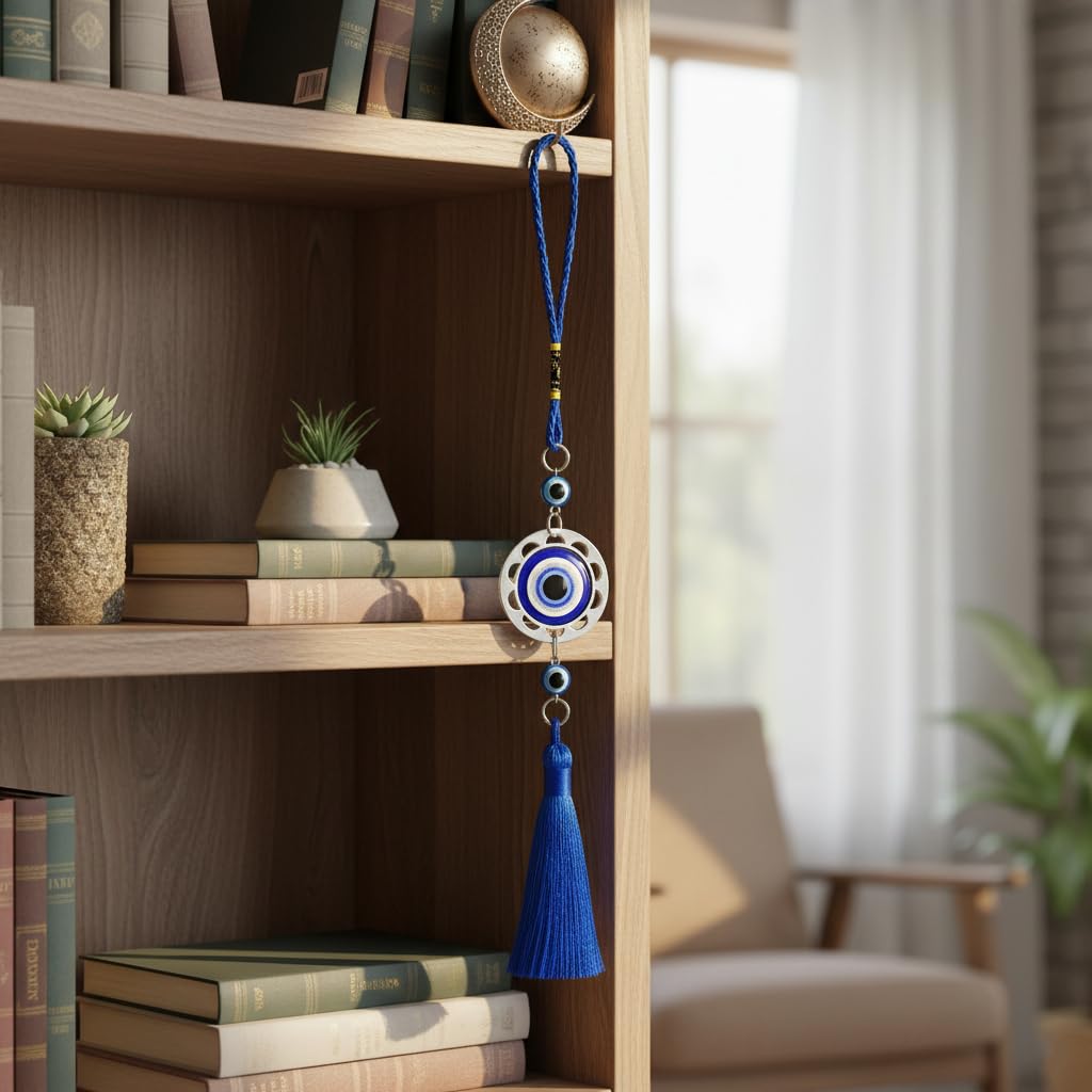 ZIBUYU Lucky Evil Eye Car Hanging Ornament for Rear View Mirror featuring Protective Amulet Design and Decorative Charm | Adds Positive Energy and Stylish Auto Accent