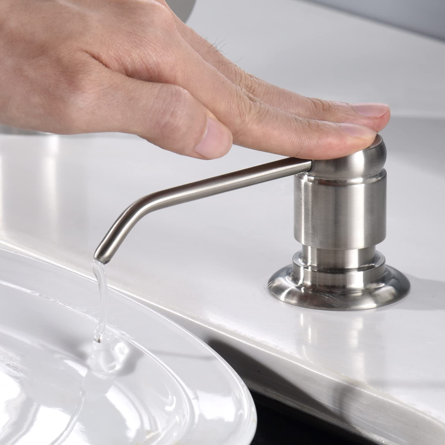 HANNEA Soap Dispenser for Kitchen Sink with 47 in Tube featuring 360° Rotatable Pump | 304 Stainless Steel