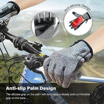 STHIRA® Winter Gloves for Men, Fashion Waterproof Touchscreen Non-Slip Thermal Fleece Lined Riding Gloves for Driving, Cycling, Hiking, Skating, Grey(Size: L)