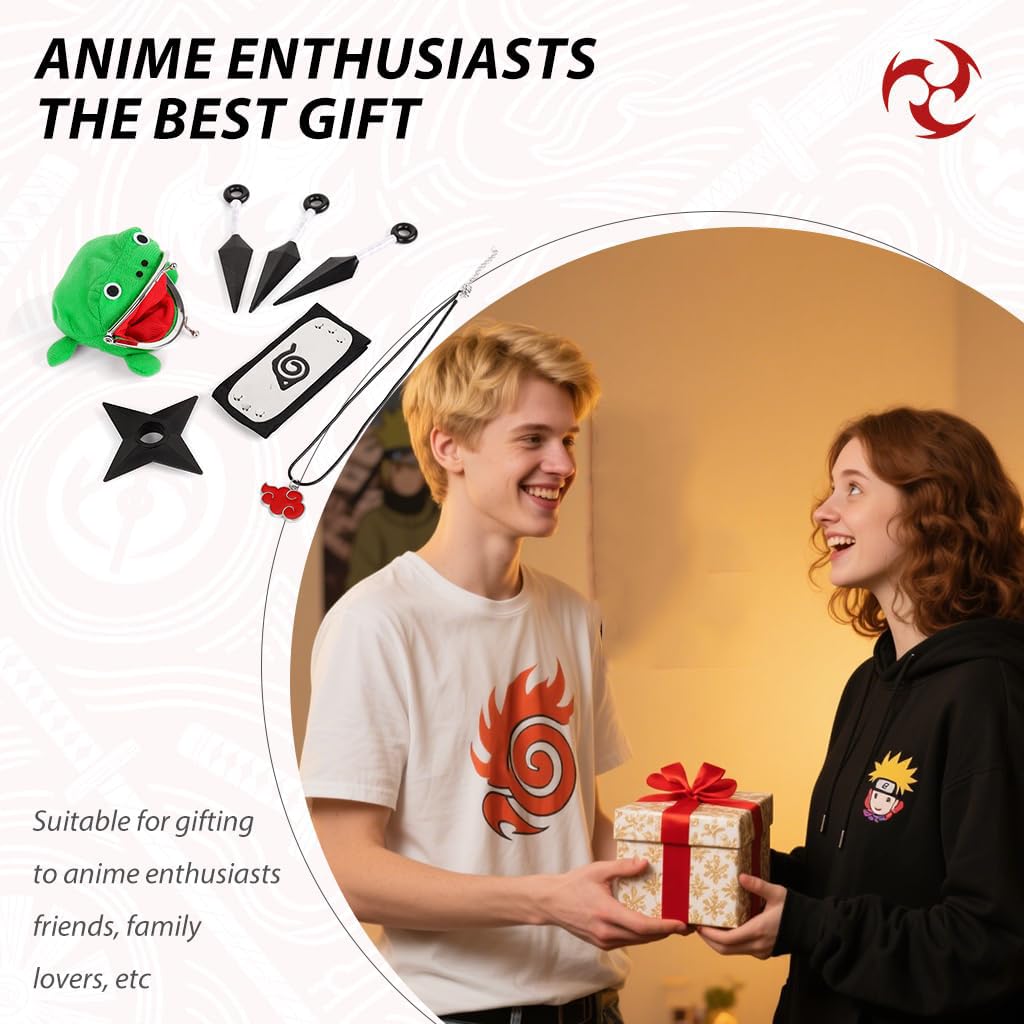 PATPAT Anime Cosplay Props Set for Fans with 7 Pieces including Kunai Necklace & Headband