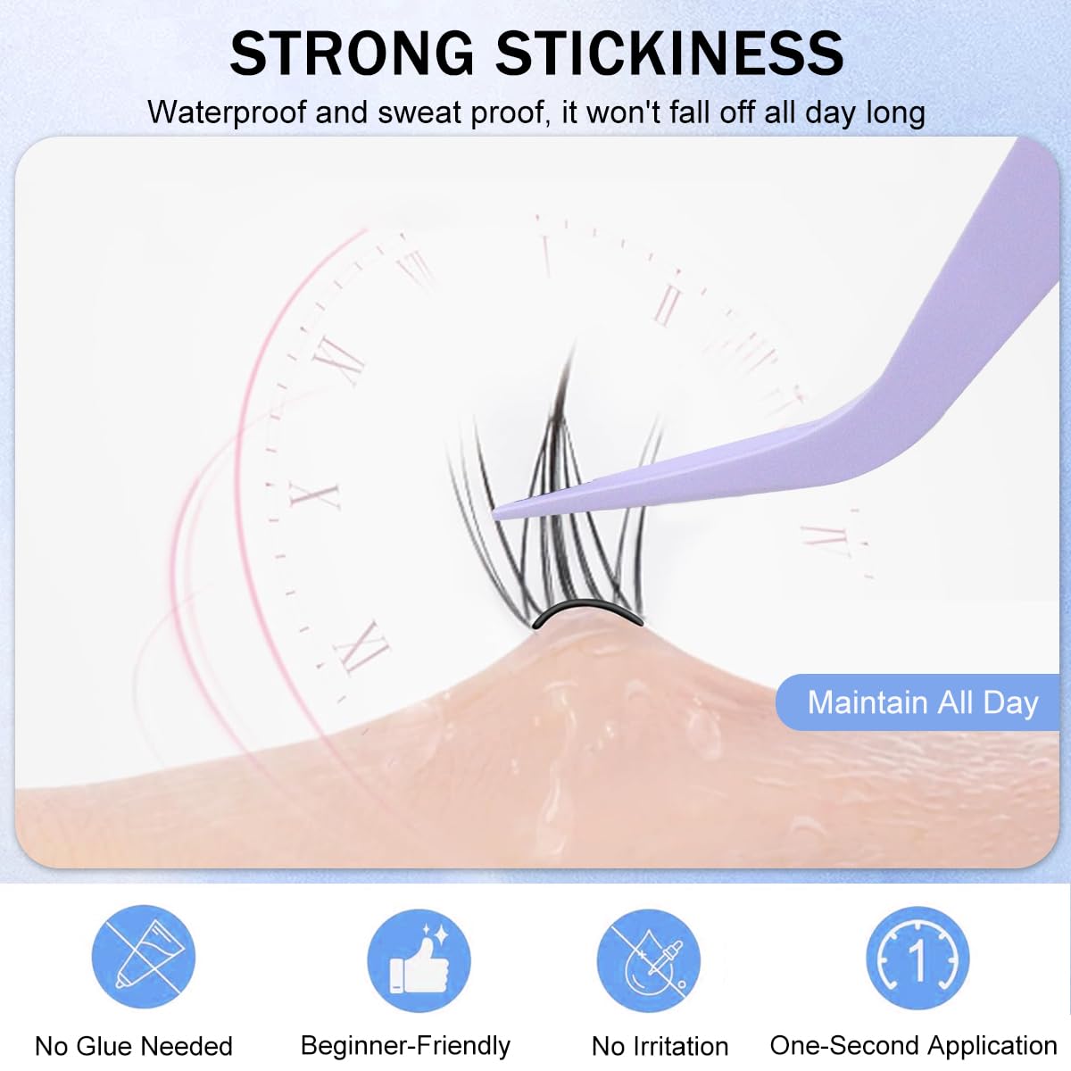 MAYCREATE Pre-glued False Eyelashes Kit with Tweezer and 120 Pcs Clusters 10/11mm | DIY Lash Extensions for Natural to Party Looks