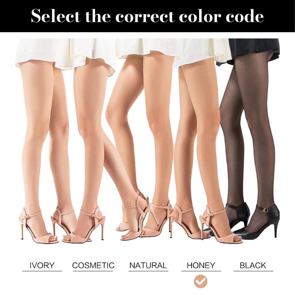 SANNIDHI Pantyhose for Women with High Waisted Butt Lifting Design and Sheer Nude Mesh | Fits M L 55 70kg