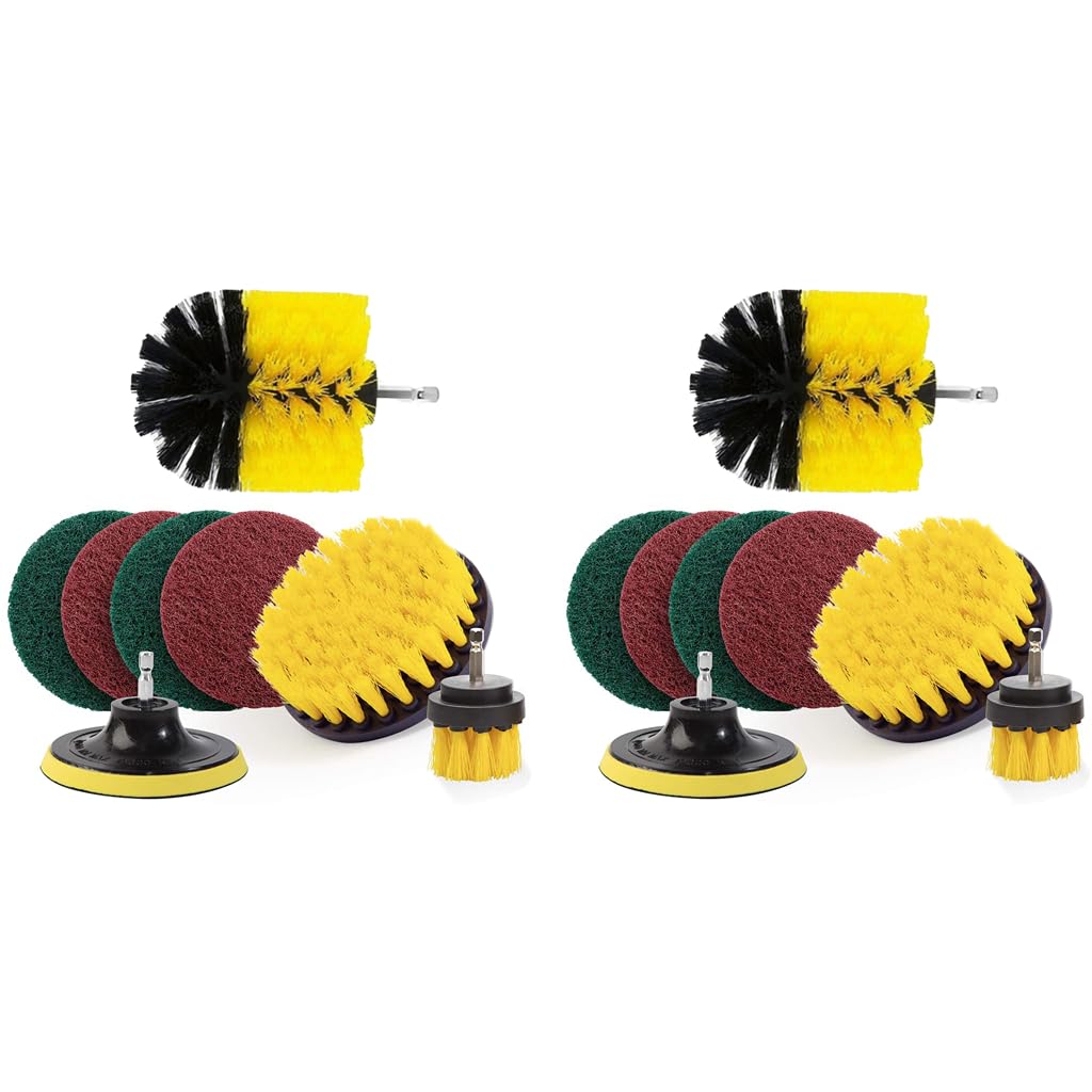 STHIRA Power Drill Scrubber Brush Attachment Set 16PCS for Bathroom & Floor Cleaning
